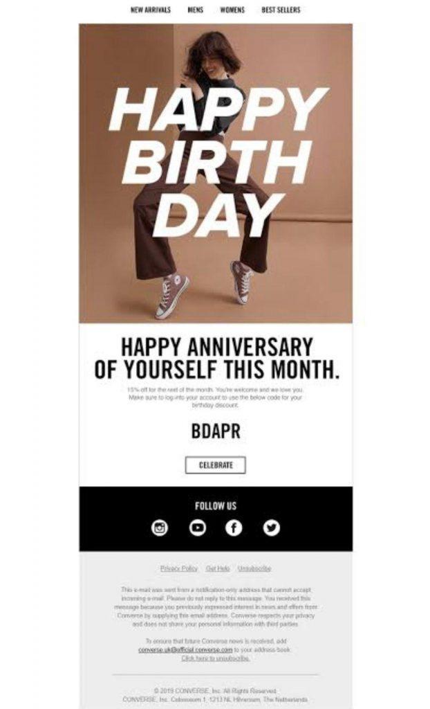 Birthday email template sample