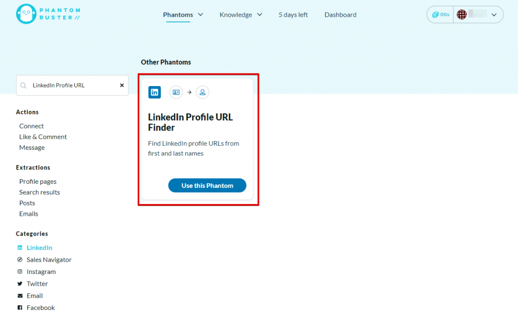LinkedIn profile URL finder